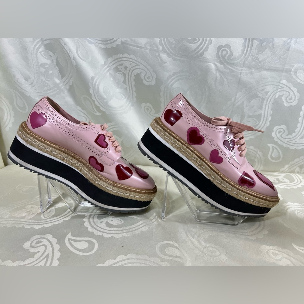 RARE - PRADA Pink Heart Platform Shoes - Picture 4 of 12